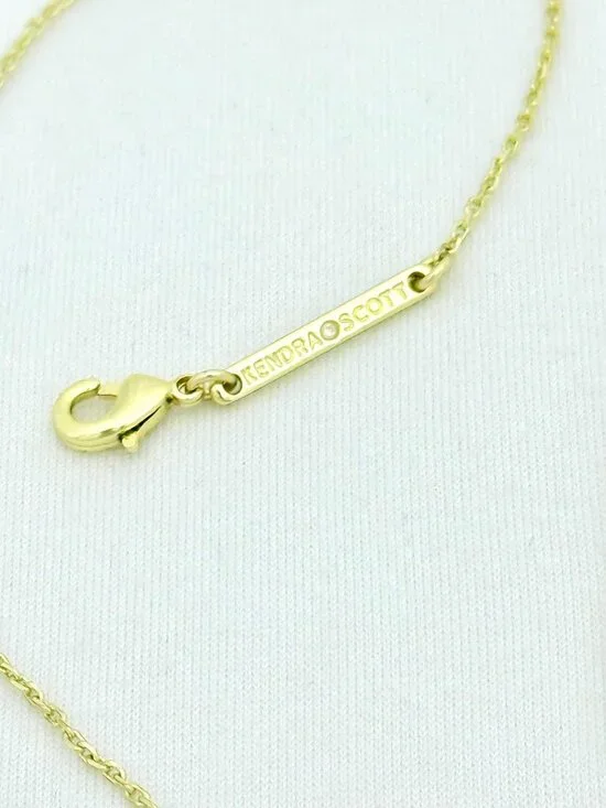 Kendra Scott Goldstone Football Pendant w/Adjustable Chain New in Box - Picture 7 of 13